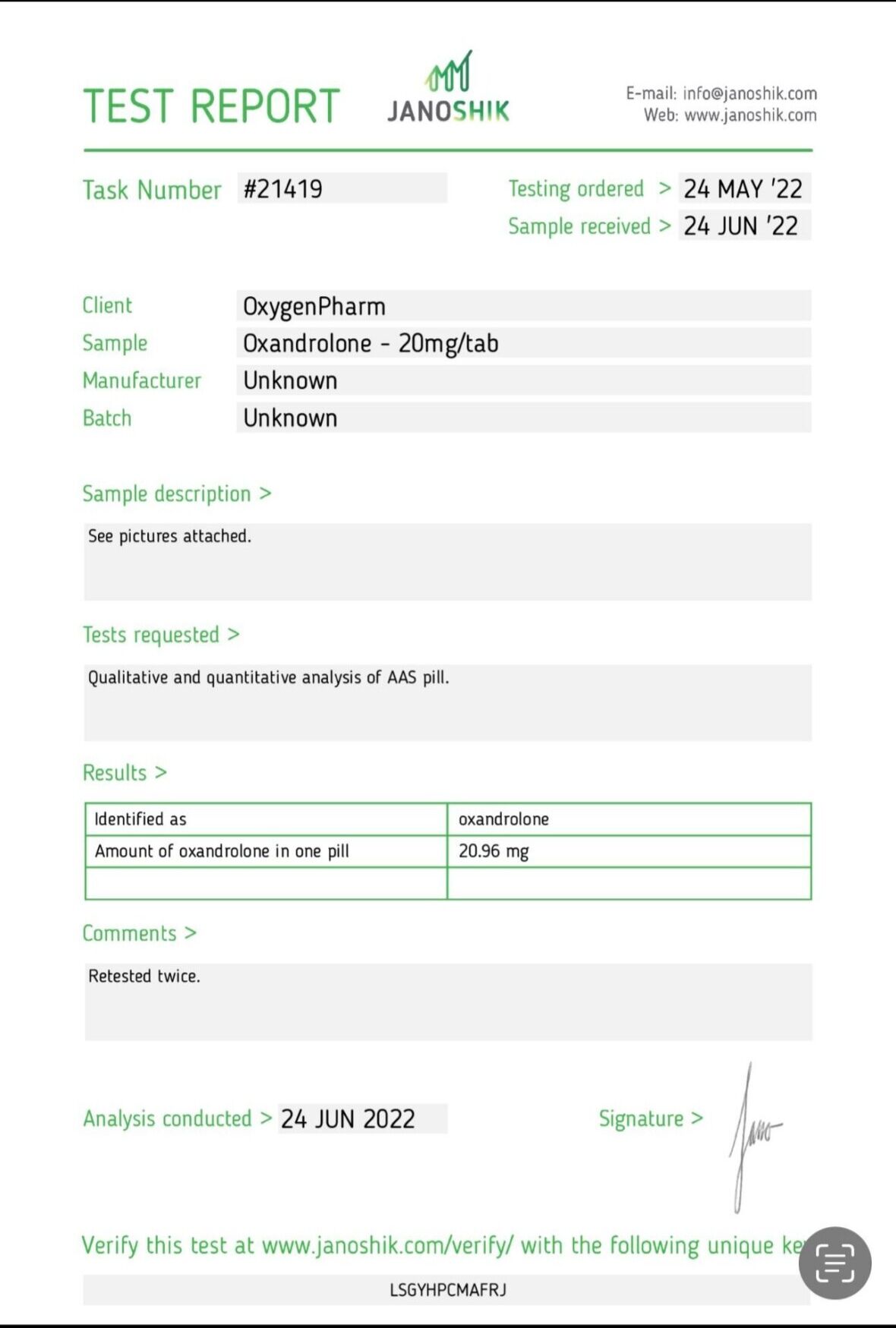 oxygenpharm ANAVAR 20mg 50 Tabs - Image 2